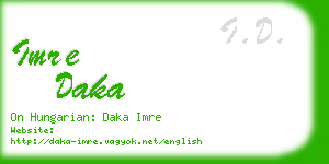 imre daka business card